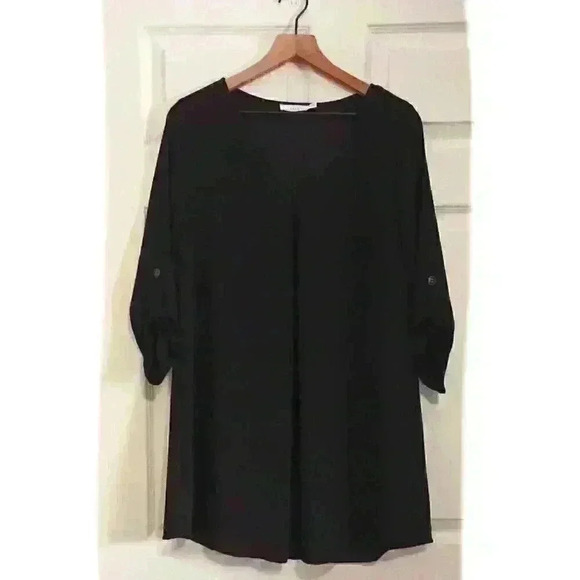 Lush Brand V-Neck Three-Quarter Sleeve Dress Size Small Color Black - Picture 1 of 8